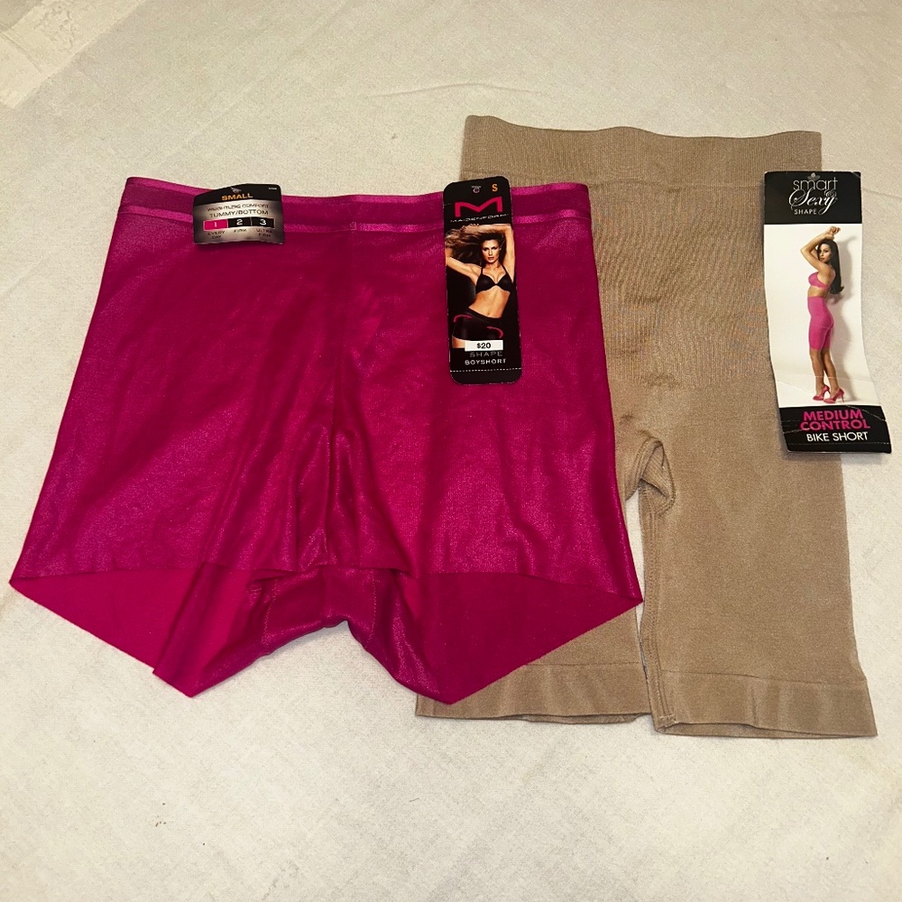 NWT Shapewear Panties 2 Pair Women's Small Underwear Light-Med Control Nude Pink
